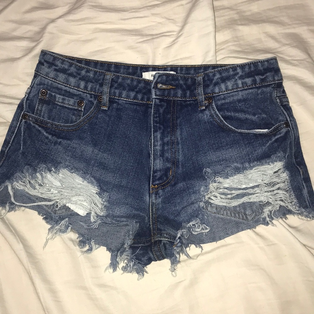 Ripped Denim Shorts